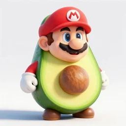 super mario is an avocado!!!, 3 d render, unreal engine, octane render, ray tracing, unity, highly detailed, cinematic, high quality, hd, 4 k, 8 k, realistic, sharp, trending