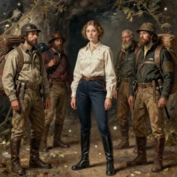 cloth, fabric, horse jodhpurs fashion retro, uniform, girl, hyperborea, men hiking traveler, dainty renaissance portrait by michael garmash, greg rutkowski, gaston bussiere, rhads, craig mullins
