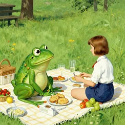 pepe the frog picnic by norman rockwell