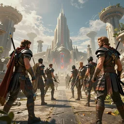 an epic clash of civilizations from the future, cinematic, hyper realistic, 4k, unreal engine
