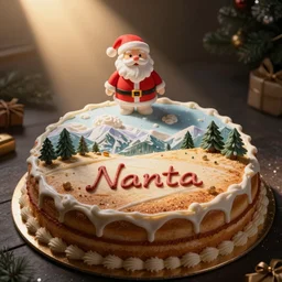 a cake with written santa