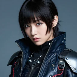 close up of futuristic atompunk fashion model, official atsuko kudo secret editorial, highly detailed