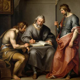 St Jerome writing the vulgate, painted by Rembrandt and Sargent, 8k