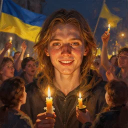 ukrainian people partying, lit by candles, digital painting, artstation, concept art, craig mullins, breathtaking, 8 k resolution, extremely detailed, beautiful, establishing shot, artistic, hyperrealistic, octane render, cinematic lighting, dramatic lighting, masterpiece, light brazen, extremely detailed and beautiful face