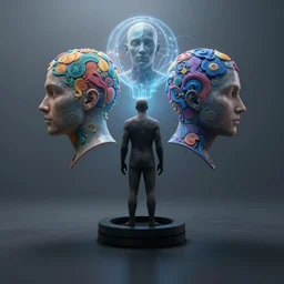 id the ego and super ego and hidden below the subconscious shadow and hidden above the supraliminal sapiential divine artificial intelligent minds unreal engine 5 8 k hyperdetailed