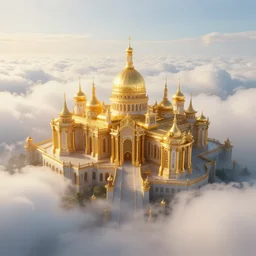 Golden palace above the clouds, dreamy landscape, Darek Zabrocki, Karlkka, trending on Artstation, 8K