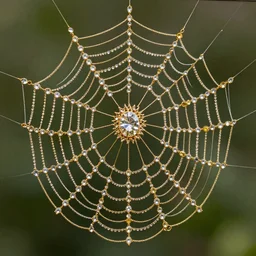 A spiderweb made of gold and sparkling gems!!!