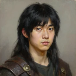 a _ fantasy _ style _ portrait _ painting _ of young adult, black fringe hair, round face, rpg dnd oil _ painting _ unreal _ 5 _ daz. _ rpg _ portrait _ extremely _ detailed _ artgerm _ greg _ rutkowski _ greg