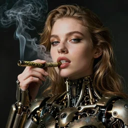 mech character smokes cannabis blunt, cannabis legalise propaganda
