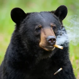 black bear smoking a joint on a sunny day wildlife photography close up national geographic