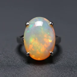 solid fire opal carved into the shape of a ring