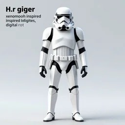 ““H.r giger xenomorph inspired storm trooper, digital art”