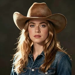 a portrait of a character cowgirl that looks like Evan Rachel Wood