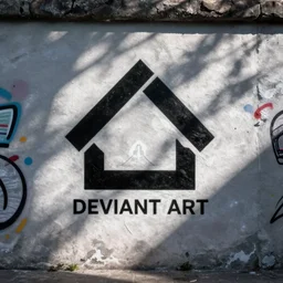 graffiti of deviantart logo on a wall in berlin photo