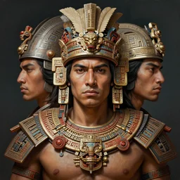 digital painting of a mayan warrior by filipe pagliuso and justin gerard, symmetric, fantasy, highly detailed, realistic, intricate, portrait, sharp focus,