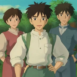 attractive male, in the style of studio ghibli, j. c. leyendecker, greg rutkowski, artem