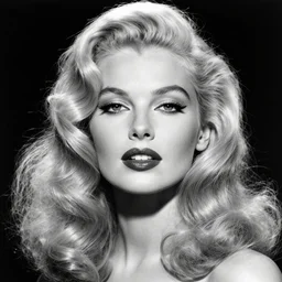stunning award - winning full face portrait of a beautiful blonde woman by herb ritts. long curly glossy hair. old hollywood makeup. vintage glamour. glossy dark lips. supermodel. high fashion black and white photography. vogue. nikon 5 0 mm f / 1. 6