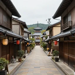 waking away from midjourney, moebius, hyperdetailed, old japanese street