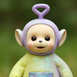 macro photography of iridiscent teletubbie