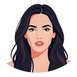 megan fox colorful portrait, artwork by arunas kacinskas, graphic design, flat color and line, sketch, minimalistic, procreate, digital illustration, ipad pro, vector illustration, inky illustration, pastel, dribble portraits