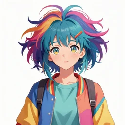 anime girl with colorful clothes, eccentric hairstyle, cel - shading, 2 0 0 1 anime, flcl, jet set radio future, golden hour, underground facility, underground tunnel, pipes, rollerbladers, rollerskaters, cel - shaded, jsrf, strong shadows, vivid hues, y 2 k aesthetic