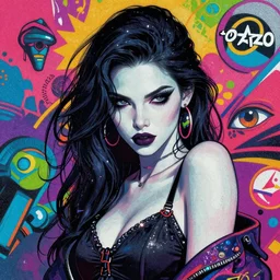 a  portrait of Bayonetta , tall, pale-skinned, by Stanely Artgerm,Tom Bagshaw,arthur adams,Carne Griffiths,trending on DeviantArt,street art,face enhance,chillwave,maximalist,full of color,glittering