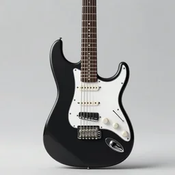 a realistic design render of a modern minimalist electric guitar