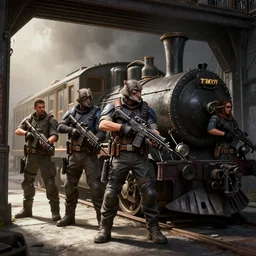 wolfenstein, fallout 5, heavy train in garage, atmospheric lighting, painted, intricate, volumetric lighting, beautiful, daytime, sunny weather, slight overcast, sharp focus, deep colours, ultra detailed, by leesha hannigan, ross tran, thierry doizon, kai carpenter, ignacio fernandez rios