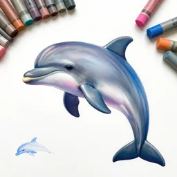 ru paul with a dolphin body, sharpie, pastel color, fine tip, psychedelic, detailed,