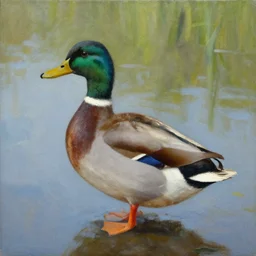 a duck on the prowl oil painting julie curtiss