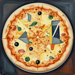 Pizza party, painted by Kandinski