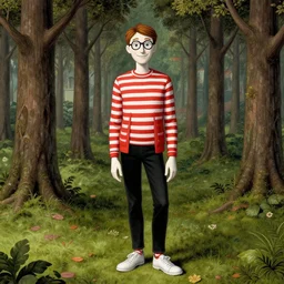 Where's Waldo in the style of Hieronymus Bosch