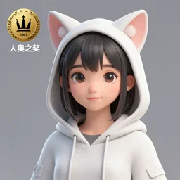 3D render of a girl with cat ears wearing a hoodie, fantasy artwork, award winning, hyper detailed, very very very very very very very very very very very beautiful, studio lighting, artstation, unreal engine, unreal 5, 4k, octane renderer