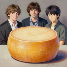 a beautiful portrait painting of a gouda cheese wheel by shinji aramaki, charlie bowater, ross tran, artgerm, and makoto shinkai