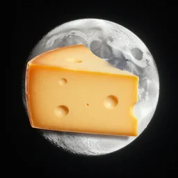 the moon made out of cheddar cheese