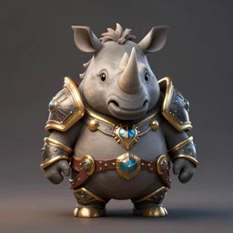 “a well rendered anthropomorphic chibi sized rhinoceros portrait, world of Warcraft armor, subject in the center of the frame, rule of thirds, golden ratio, elegant, digital painting, octane 4k render, zbrush, hyperrealistic, artstation, concept art, smooth, sharp focus, illustration from World of Warcraft by Pixar and Disney and Justin Gerard”