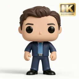 full body 3d render of Steve Carell as a funko pop, studio lighting, white background, blender, trending on artstation, 8k, highly detailed
