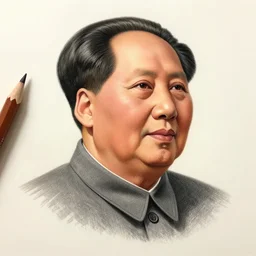 Mao zedong , Colored pencil , Hyperdetailed , trending on artstation , CGSociety , matte painting , Concept art
