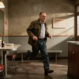 Walter white running a pizza restroom