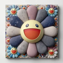 HYPER REALISTIC VFX SIMULATION of one of TAKASHI MURAKAMI'S works, HIGHLY INTRICATELY DETAILED 3D OCTANE RENDER