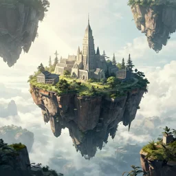 movie poster, floating islands, cinematic light, clean linework, finely detailed, 4 k, trending on artstation, concept art by stanley lau