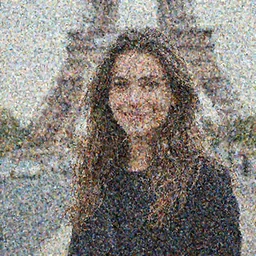 portrait of a Parisian model, smiling