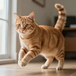 ginger cat in mid action, award winning photography