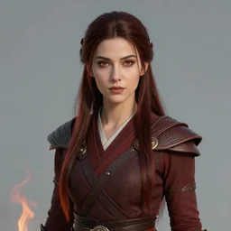 a beautiful portrait of a fire druid woman, by charlie bowater, rimlight, featured on ArtStation
