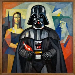 darth vader, style cubism, albert gleizes, jean metzinger, leonardo _ da _ vinci