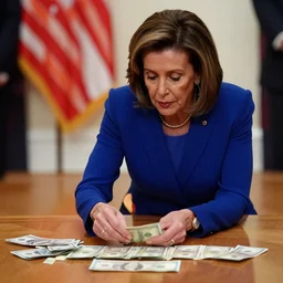 nancy pelosi playing with money on the floor wlop