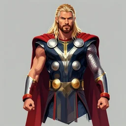 concept art of thor, vector art, by cristiano siqueira, brush hard, highly detailed, artstation, high quality