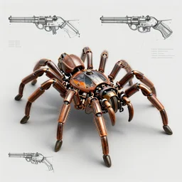 try mechanical tarantulas with guns schematics Art Nouveau, hyperdetailed, artstation, cgsociety, 8k