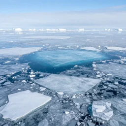 arctic ocean with ice in the water