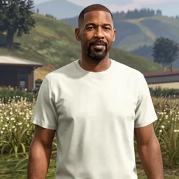 Steve Harvey at the hills of Los Angeles outskirts, GTA V gameplay screenshot, sharp, Unreal Engine 5, very detailed shading